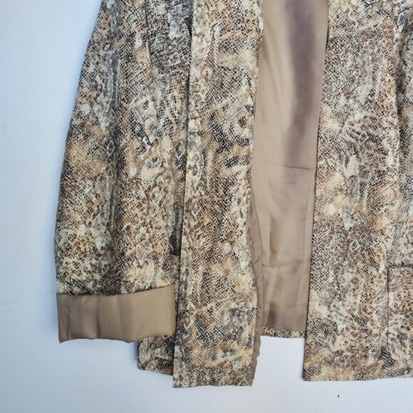 Snakeprint Blazer Linen Blend Pockets!  Size XL - Picture 5 of 14